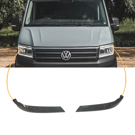 Für MAN TGE Scheinwerfer Augenbrauenverkleidung – Schwarz glänzend - Van Styling Accessory by Van-X