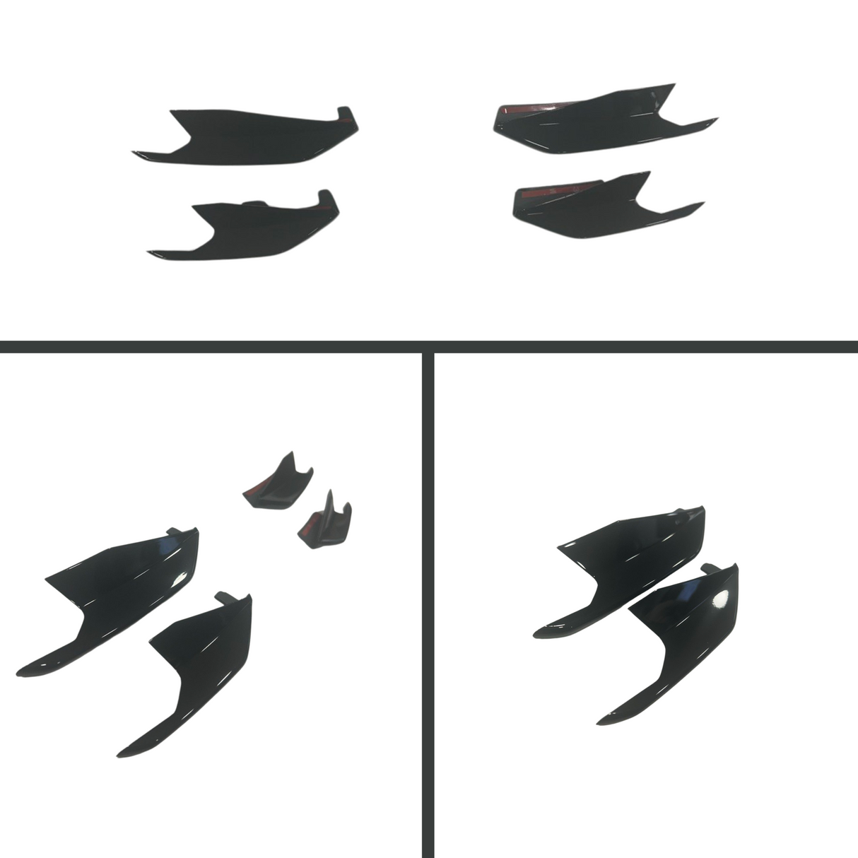 Für VW T6.1 Kühlergrill Seitenfinnen – glänzend schwarz lackiert (4er Set) | Van-X Styling Upgrade für Volkswagen T6.1