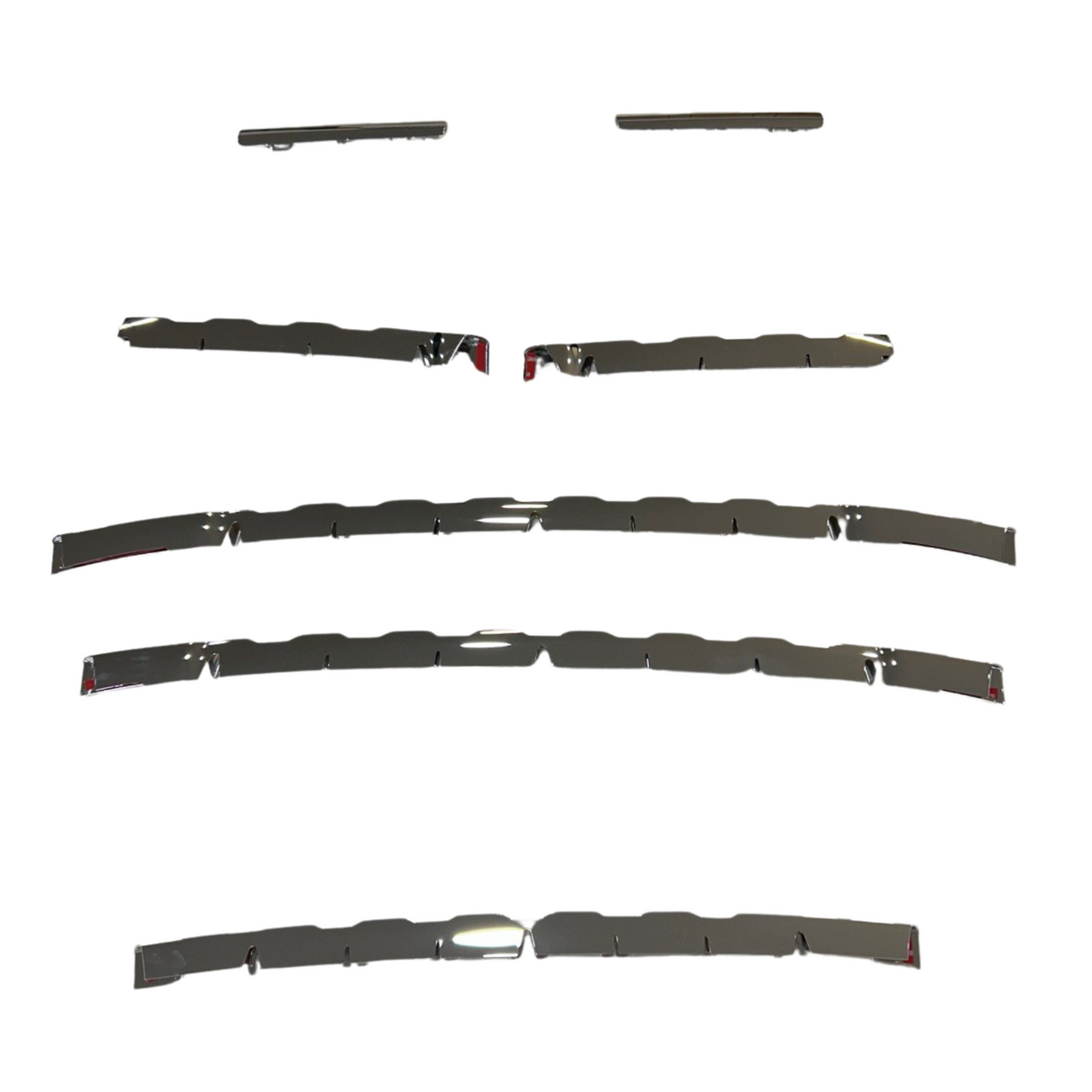 Für Ford Transit Custom glänzende Chrom-Frontgrill-Zierleisten (7 Stück) – MK1 (2012–2018) – Einbaufertig