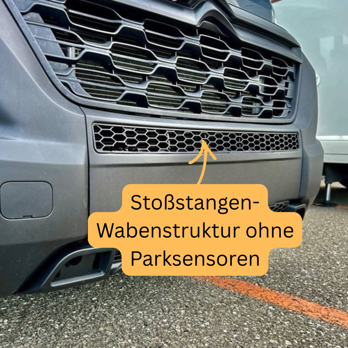 Citroën Jumper Stoßfänger Wabengitter ohne Parksensoren – Matt Schwarz