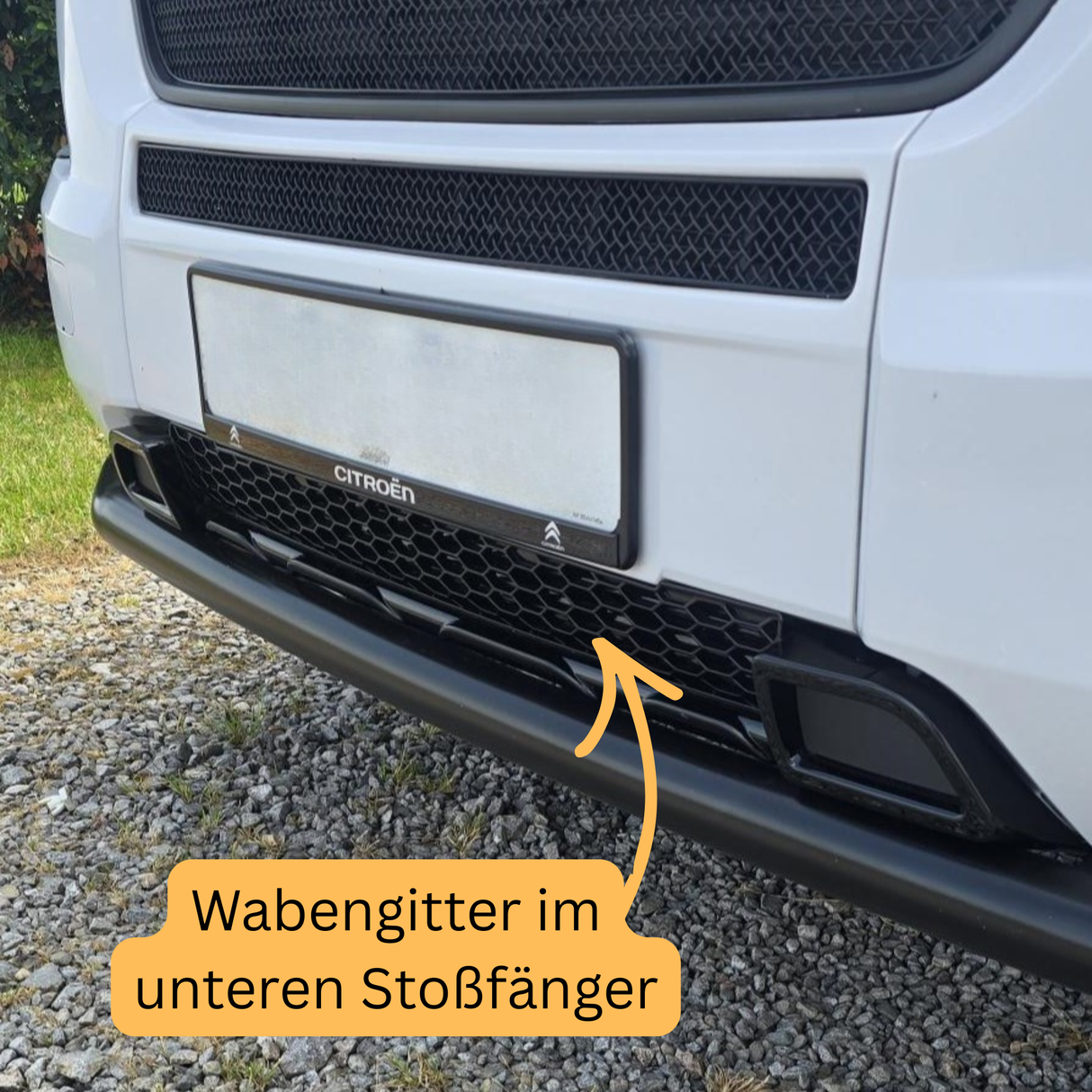 Peugeot Boxer unterer Stoßstangen-Waben-Kühlergrill - Glänzend Schwarz