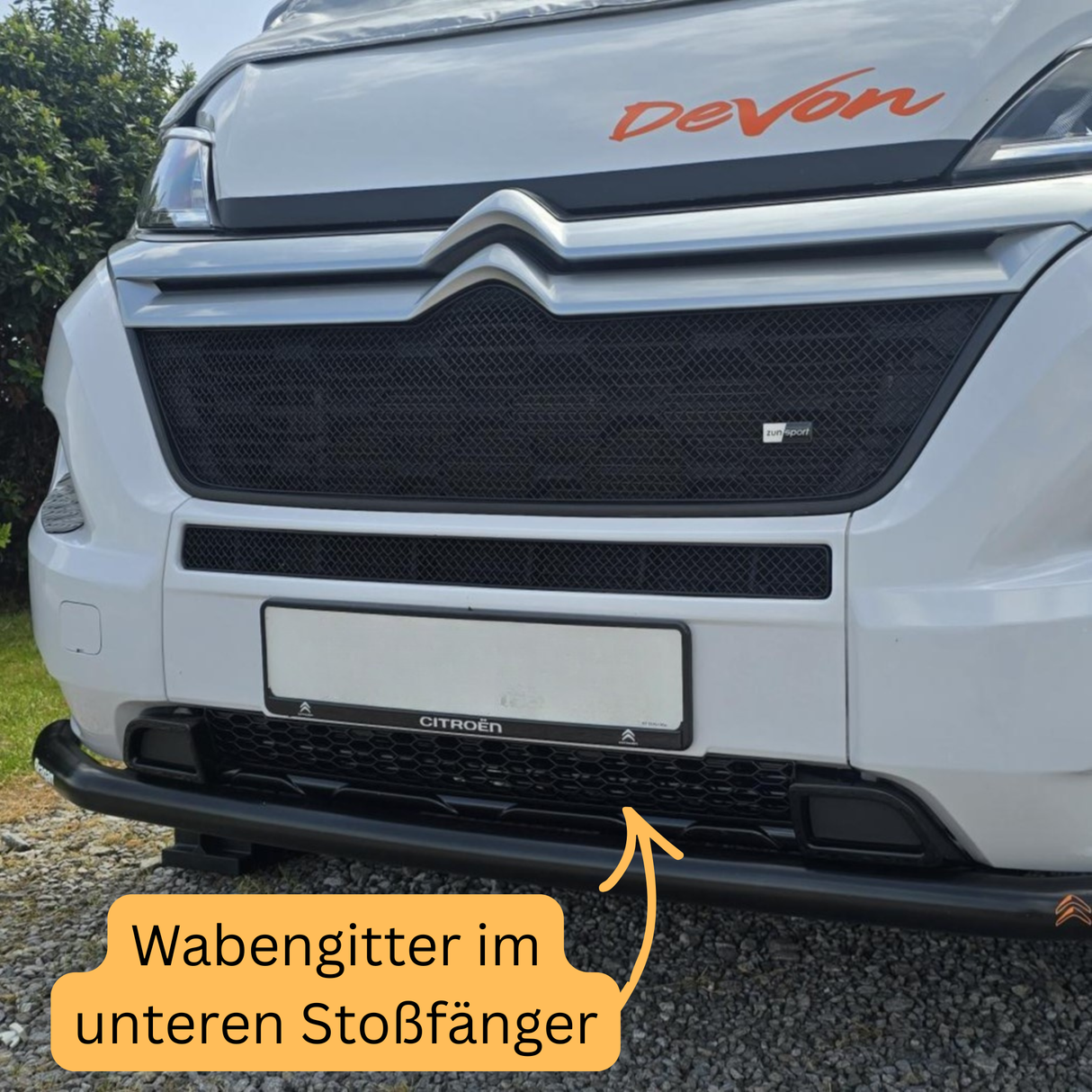 Peugeot Boxer unterer Stoßstangen-Waben-Kühlergrill - Glänzend Schwarz