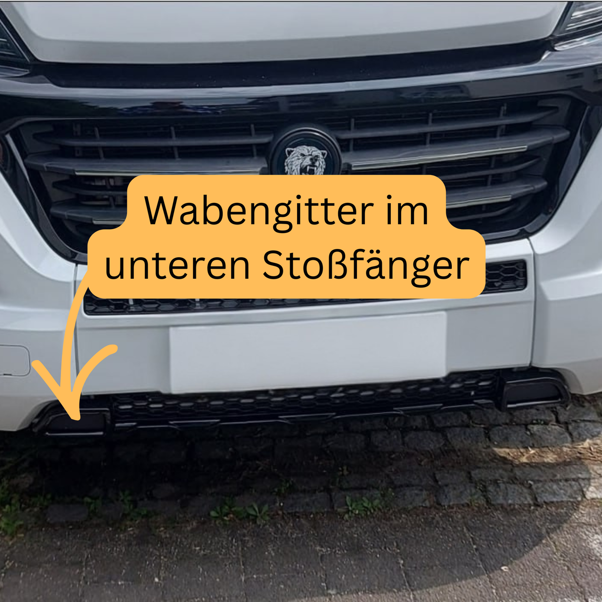 Peugeot Boxer unterer Stoßstangen-Waben-Kühlergrill - Glänzend Schwarz