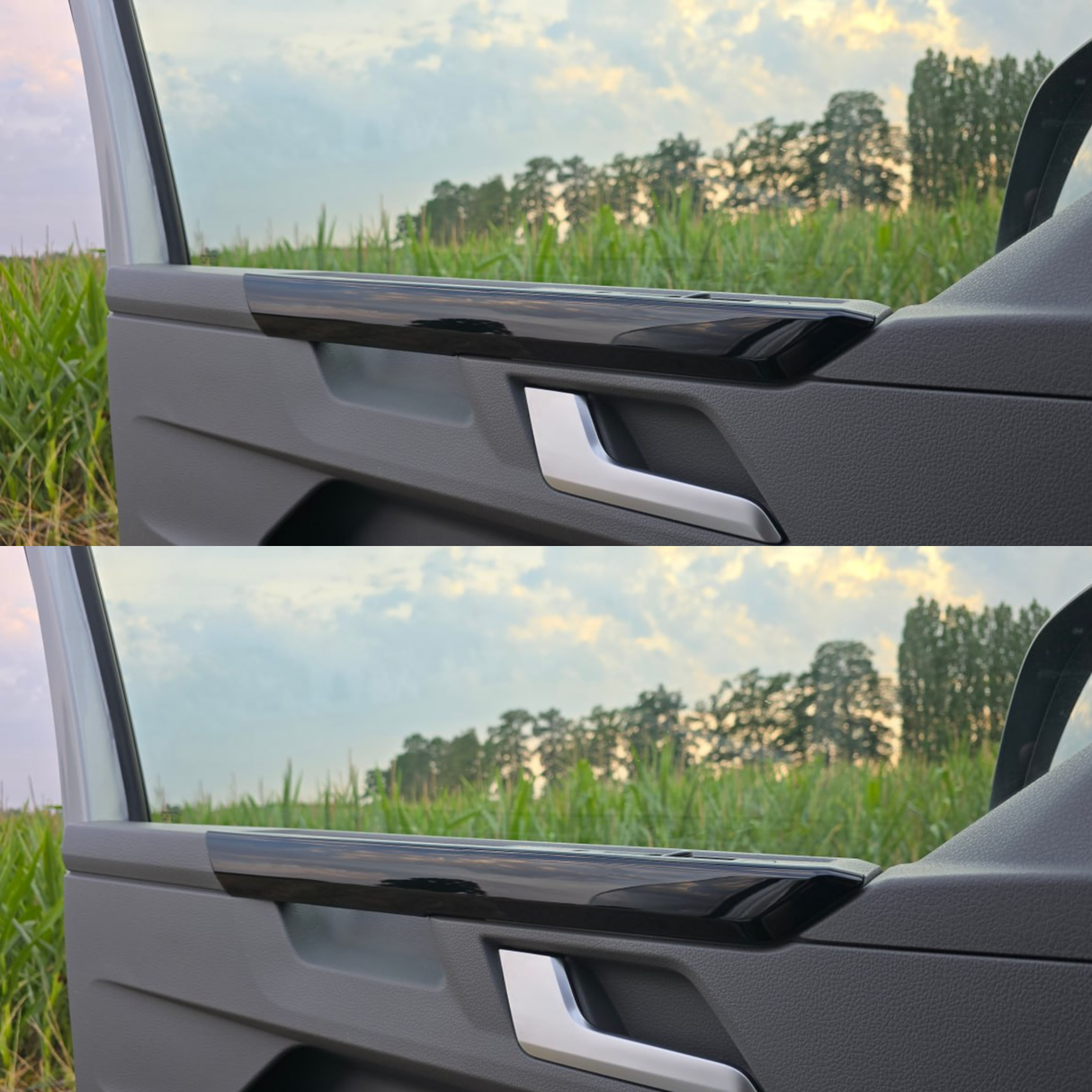 Für VW T6.1 Transporter Armaturenbrett Upgrade Van-X – Premium 4-teiliges glänzend schwarzes unteres Armaturenbrett und Türkartenset