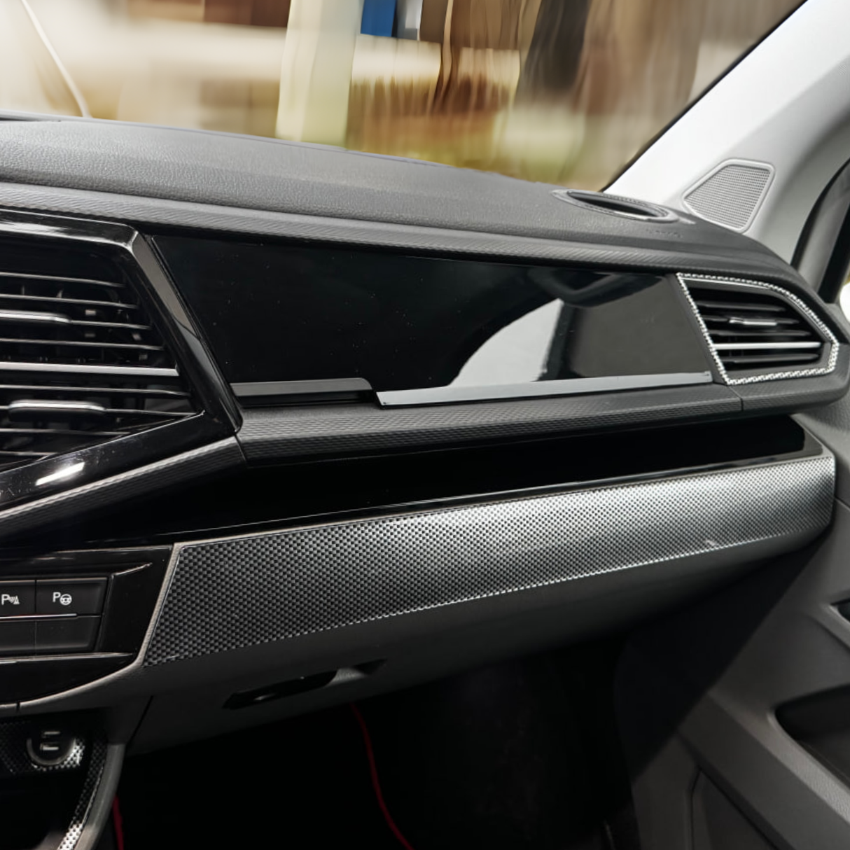 Für VW T6.1 Transporter Armaturenbrett Upgrade Van-X – Premium 4-teiliges glänzend schwarzes unteres Armaturenbrett und Türkartenset