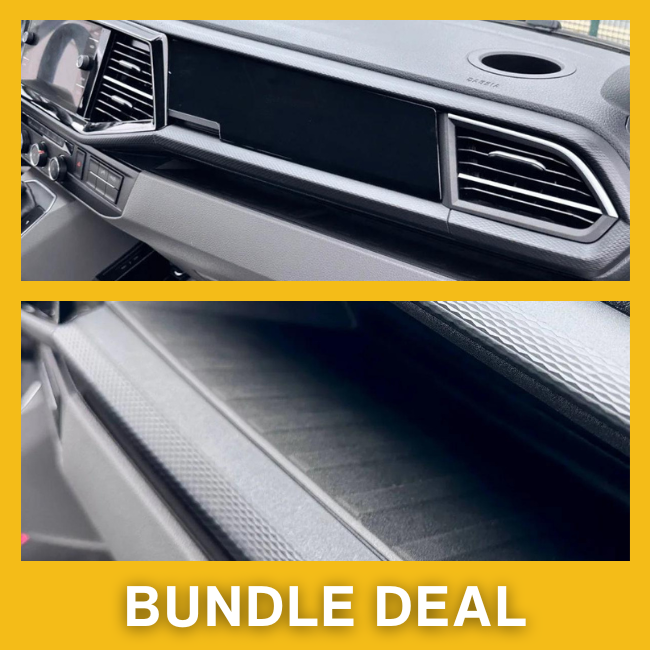 Komfort-Handschuhfach-Innenraum-Paket für Volkswagen Transporter T6.1 - Hochglanz-Schwarz