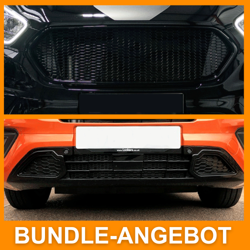 Für Ford Transit Custom Gloss Black Honigwaben-Kühlergrill-Set – Vorgefertigt und bereit zur Montage