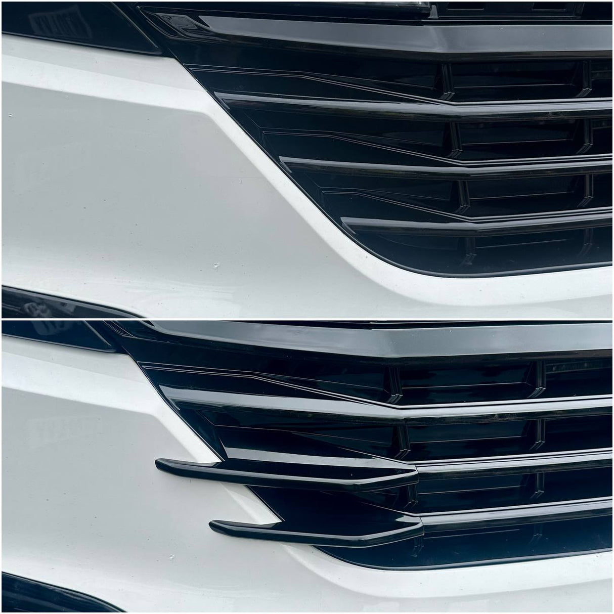 Für VW T6.1 Kühlergrill Seitenfinnen – glänzend schwarz lackiert (4er Set) | Van-X Styling Upgrade für Volkswagen T6.1