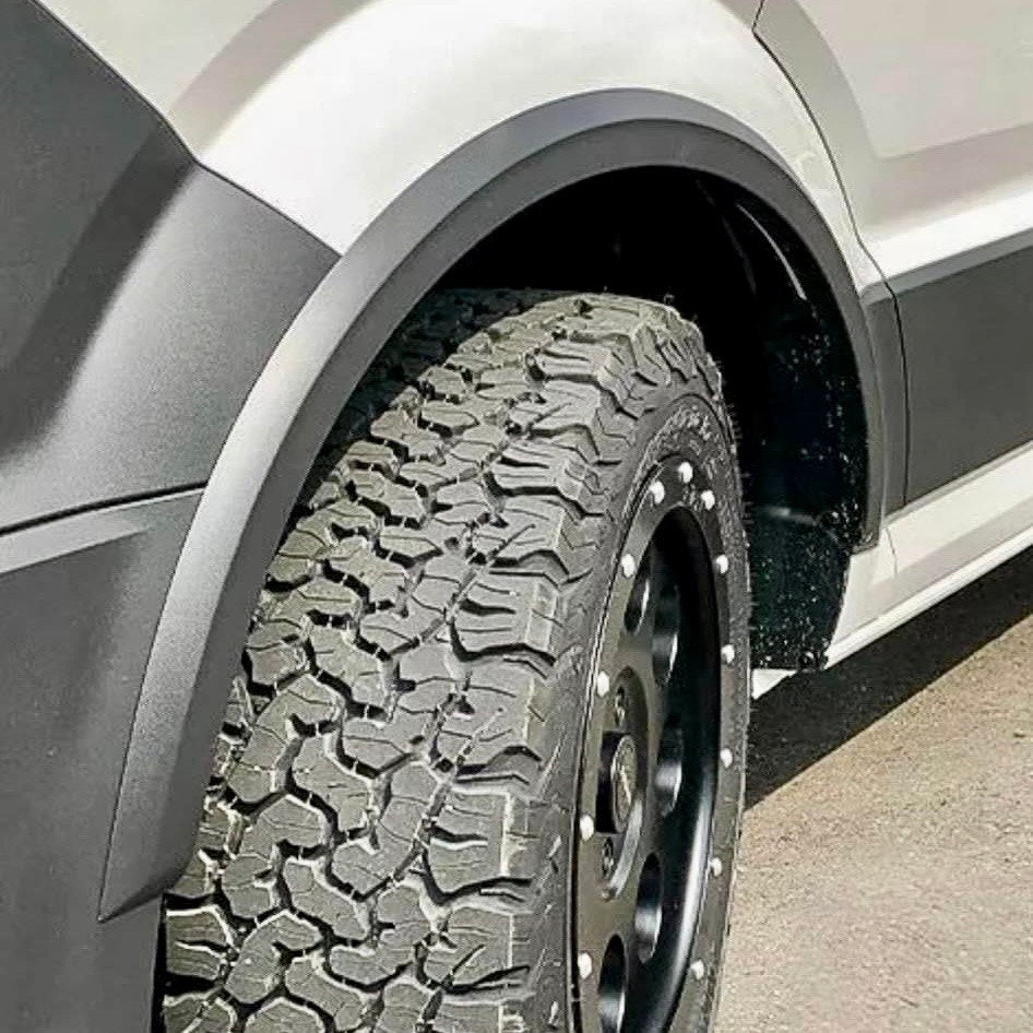 For VW New Crafter / MAN TGE Wheel Arch Trims - Textured Black 4 Piece Styling Kit | Van-X
