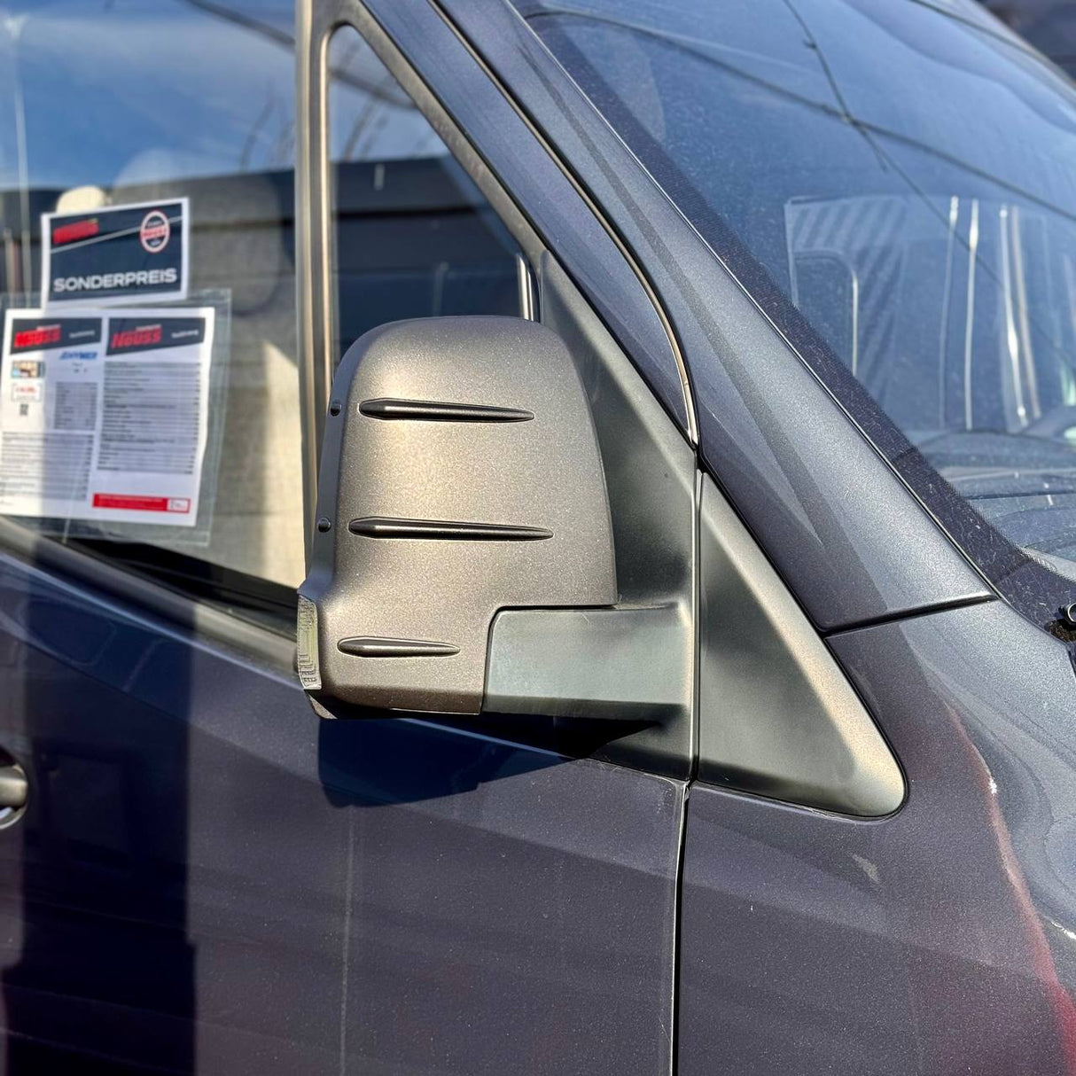 Für Mercedes Sprinter 907 Außenspiegelabdeckungen mit Blinker - Hammerit (2er Set) - Ersatzkappen für 907 Modelle