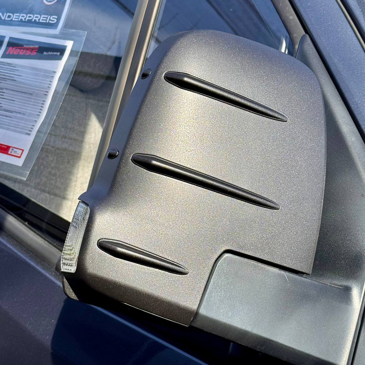 Für Mercedes Sprinter 907 Außenspiegelabdeckungen mit Blinker - Hammerit (2er Set) - Ersatzkappen für 907 Modelle