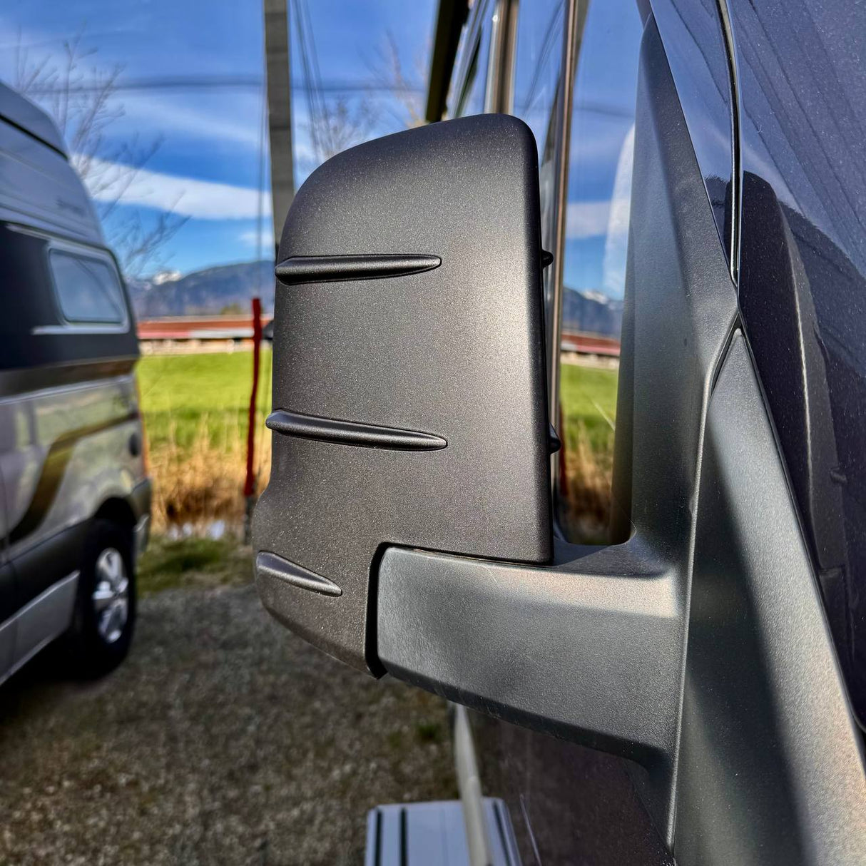 Für Mercedes Sprinter 907 Außenspiegelabdeckungen mit Blinker - Hammerit (2er Set) - Ersatzkappen für 907 Modelle