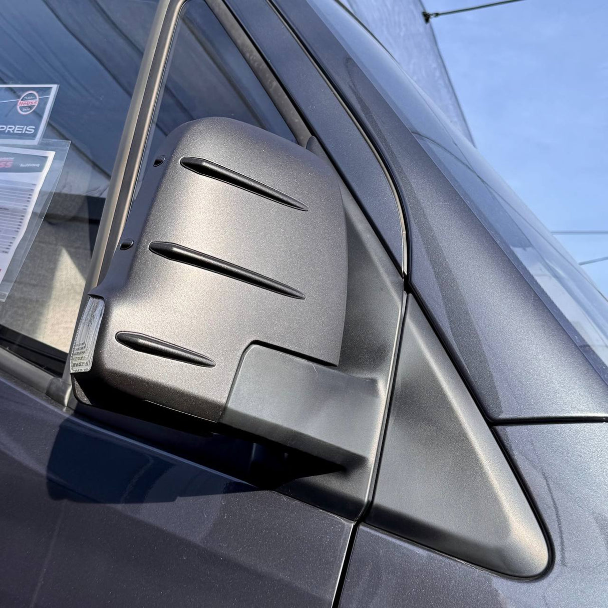 Für Mercedes Sprinter 907 Außenspiegelabdeckungen mit Blinker - Hammerit (2er Set) - Ersatzkappen für 907 Modelle