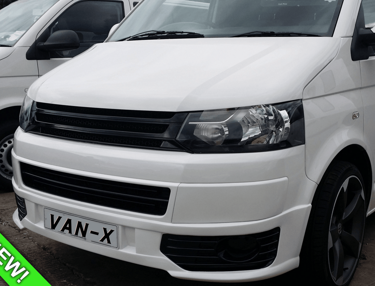 Für VW Volkswagen T5.1 Kühlergrill ohne Emblem – Klavierlack-Finish in Schwarz | Van-X