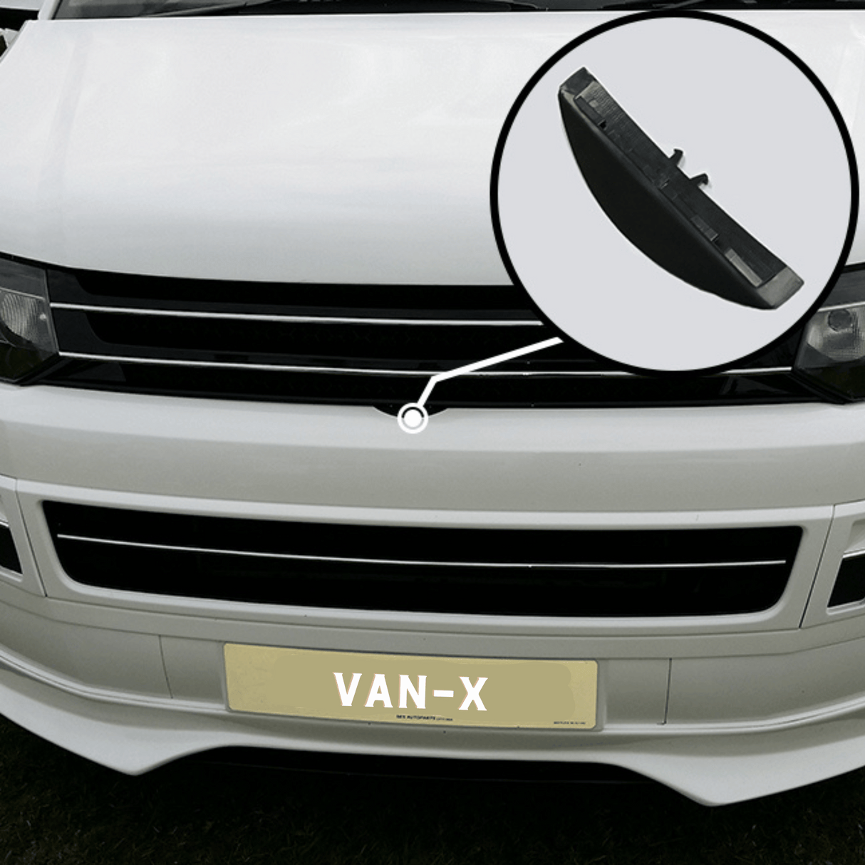 Für VW Volkswagen T5.1 Kühlergrill ohne Emblem – Klavierlack-Finish in Schwarz | Van-X