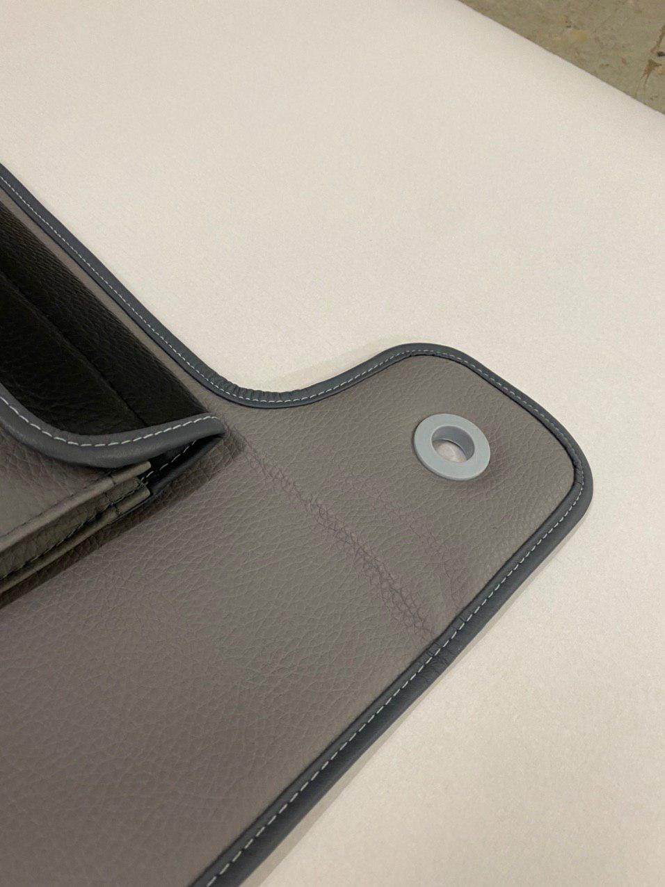 Für VW T6 / T6.1 Transporter Campervan Lederimitat Doppelter Rücksitz-Organizer (Grau mit schwarzen Deckeln)