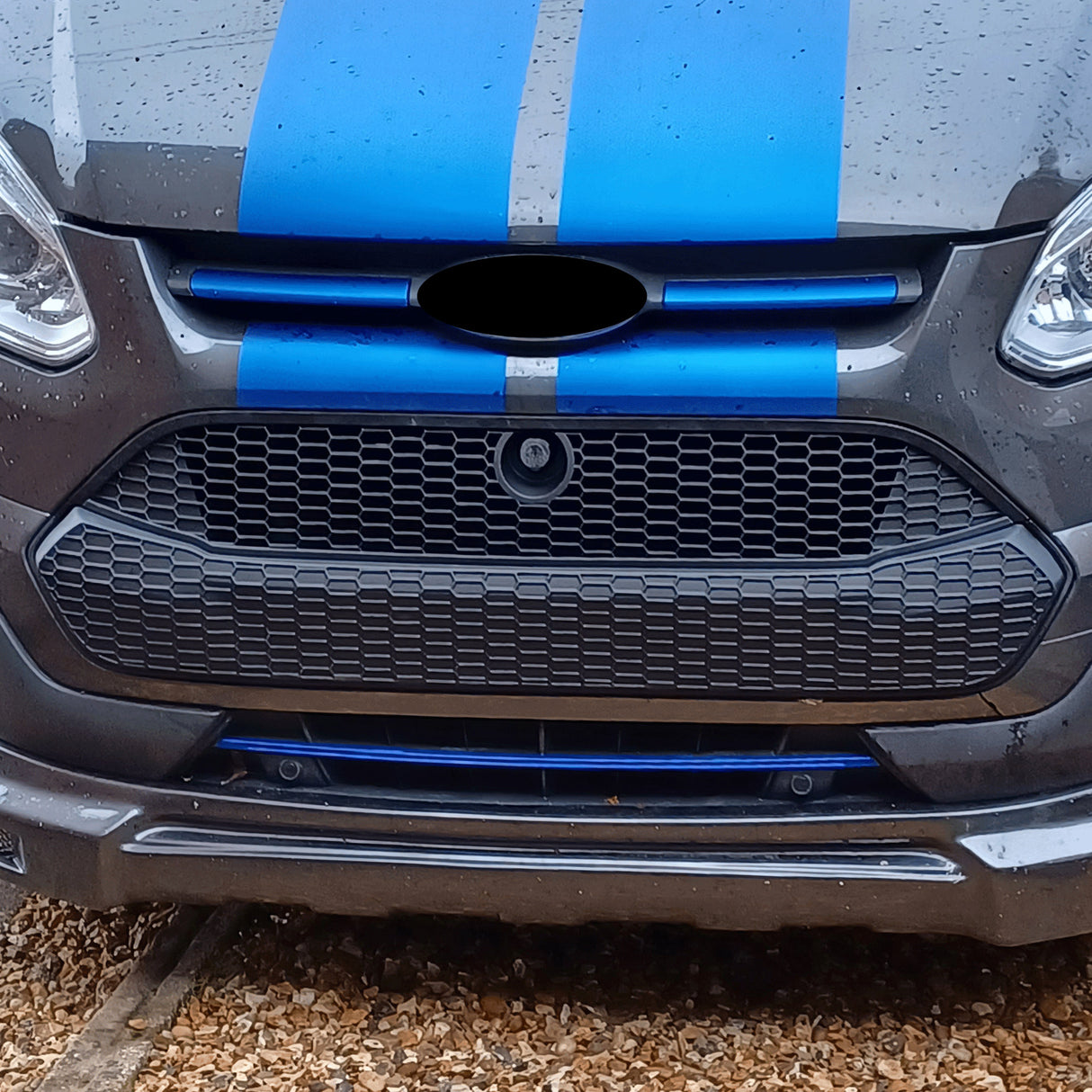 Für Ford Transit Custom Wabengitter Frontgrill – Matt Schwarz Upgrade für MK1 (2012-2018)