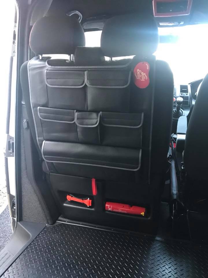 Für VW T6, T6.1 Transporter Doppelsitz Kunstleder Rücksitz Organizer