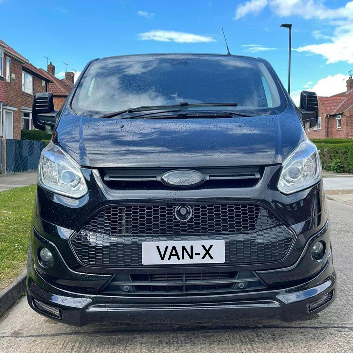 Für Ford Transit Custom Wabengitter Frontgrill – Glanzschwarz Upgrade für MK1 (2012-2018)