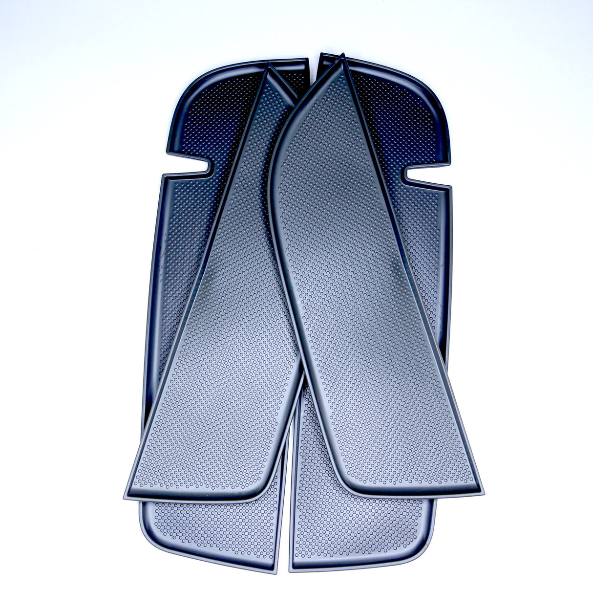 Für VW T5, T5.1 (T5.2) NEU 4er-Set Einlagen für Türverkleidung (Ablagefächer), hochwertiger Kunststoff, Dunkelgrau, Doppelsitzbank-Version