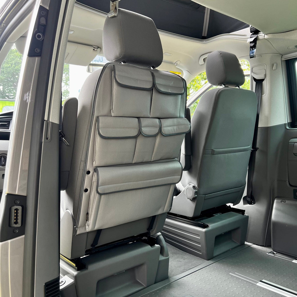 Für VW California Ocean, Coast, Beach Campervan Einzel-/Kapitänssitz, Kunstleder, Rücksitz-Organizer