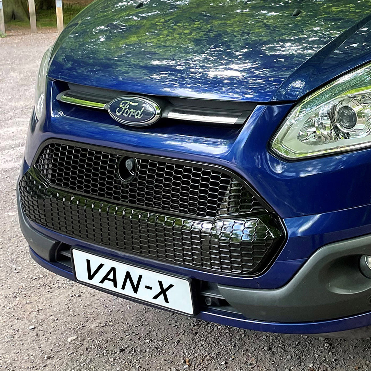 Für Ford Transit Custom Wabengitter Frontgrill – Glanzschwarz Upgrade für MK1 (2012-2018)