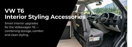 VW T6 interior styling accessories with storage and dashboard upgrades