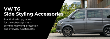 VW T6 side styling accessories with steps and exterior upgrades