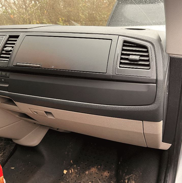 Für VW Transporter T6 Lower Dash Styling Zierleisten Comfort Dash mattschwarz lackiert und einbaufertig (6er Set)