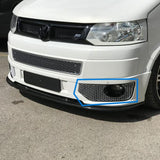 Für VW T5 .1 Honeycomb Sport-Line Front Spoiler Nebelscheinwerferblenden (Chrom Matt)