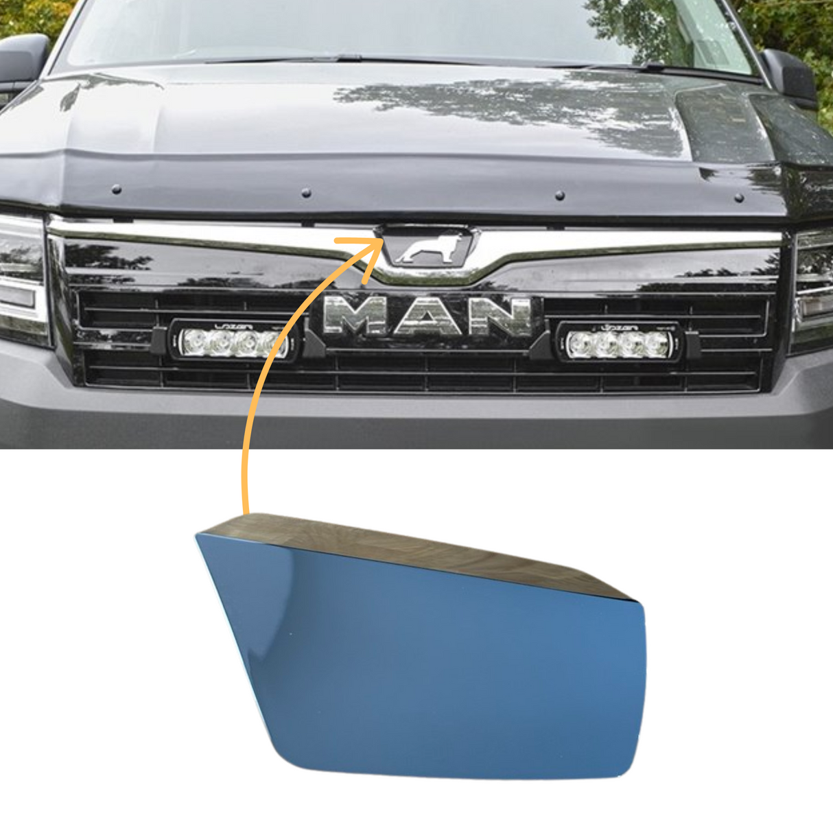 Für MAN TGE Emblemloses Kühlergrill-Blindblech – verchromtes Finish, stilvolles Kühlergrill-Upgrade, Premium-Van-Zubehör