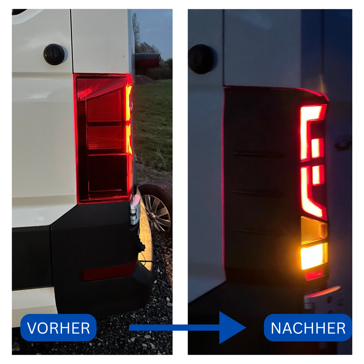 Für Volkswagen Crafter Rücklichtschutz - Hammerite Ultimate Mattschwarz (ab 2018) 