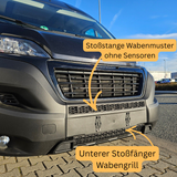 Für Peugeot Boxer Front-Honigwaben-Stoßstangengrill-Bundle 2 Stück – Matt Schwarz | Van-X