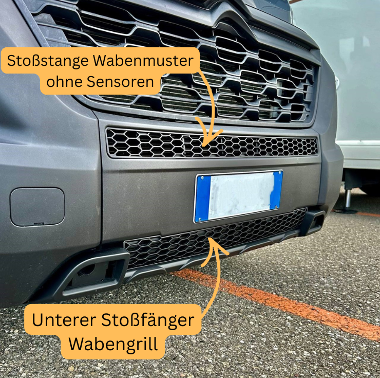 Für Citroën Jumper Front Honeycomb Bumper Grille Bundle 2 Stück – Matt Schwarz | Van-X