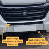 Für Opel Movano Front-Honigwaben-Stoßfängergrill-Bundle 2 Stück – Glanzschwarz | Van-X
