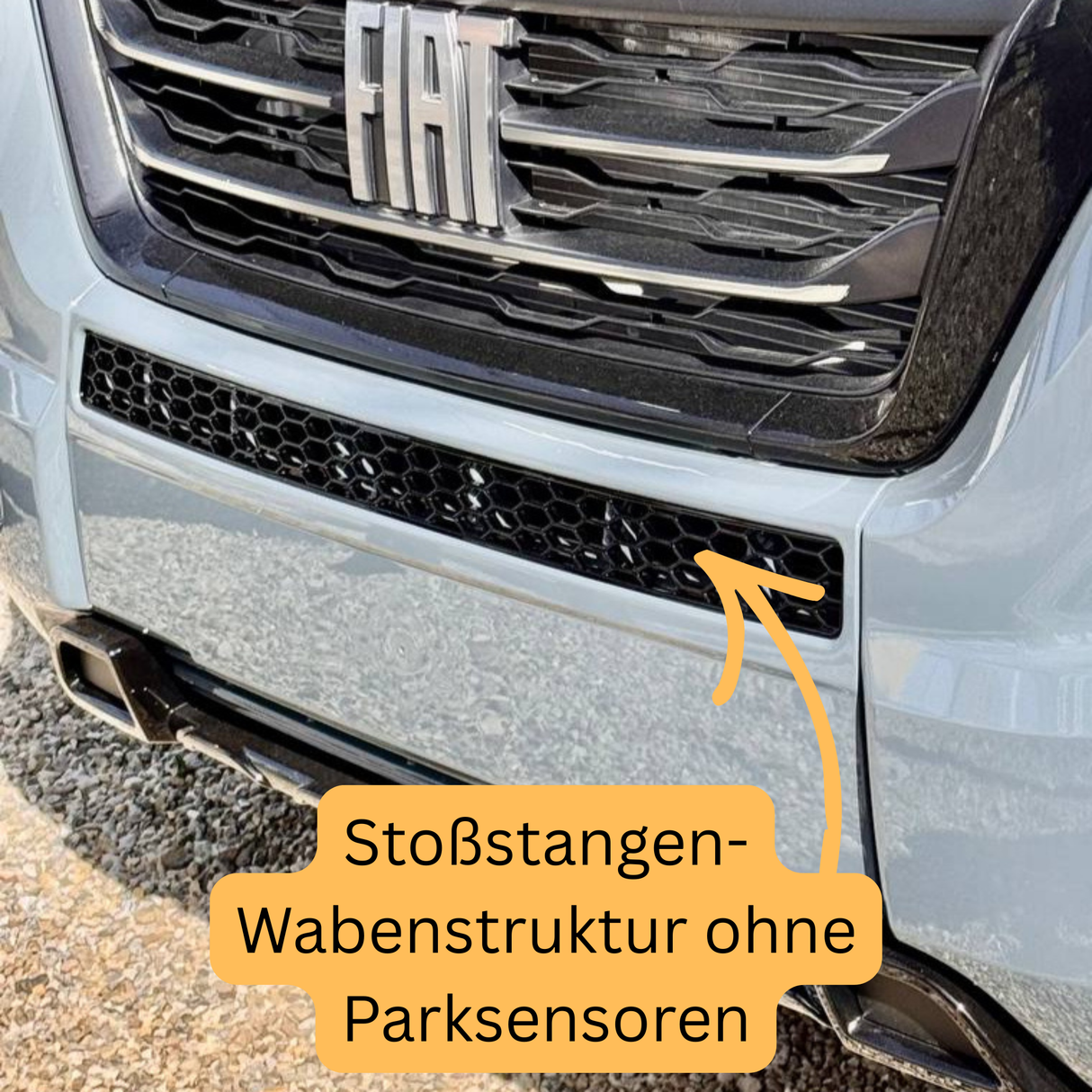 Fiat Ducato Stoßfänger Wabengitter ohne Parksensoren – Glänzend Schwarz