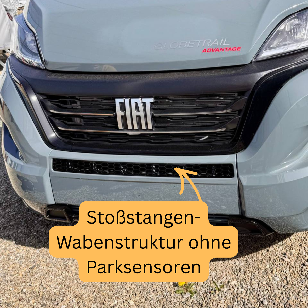 Vauxhall Movano Stoßfänger Wabengitter ohne Parksensoren – Glänzend Schwarz