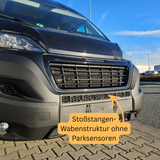 Fiat Ducato Stoßfänger Wabengitter ohne Parksensoren – Matt Schwarz