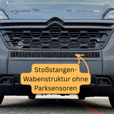 Fiat Ducato Stoßfänger Wabengitter ohne Parksensoren – Matt Schwarz