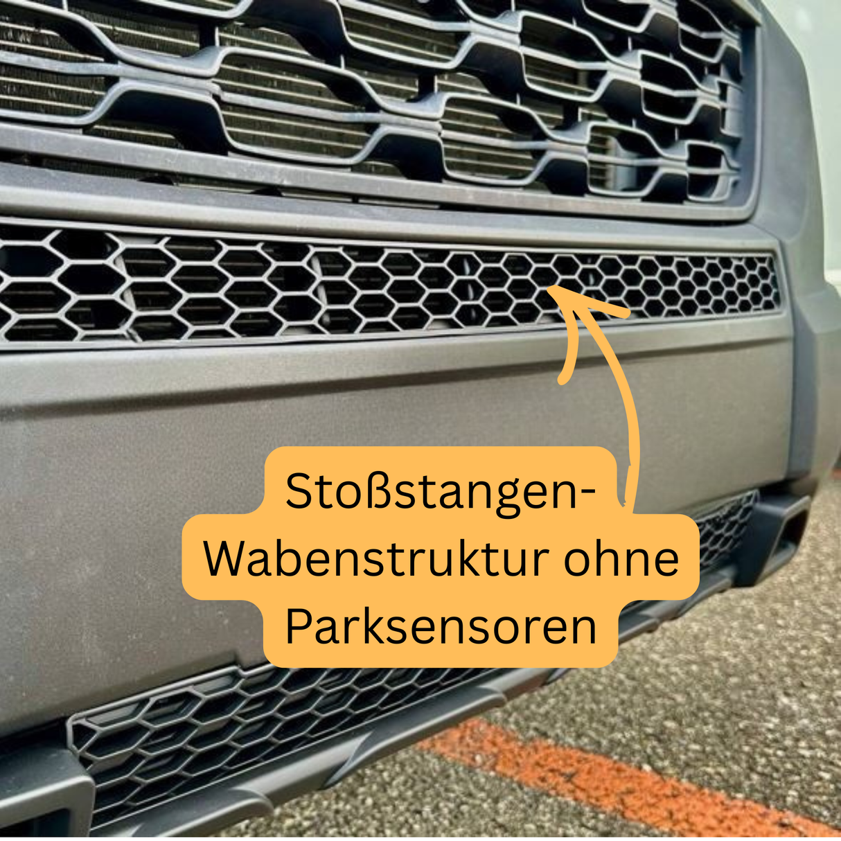 Fiat Ducato Stoßfänger Wabengitter ohne Parksensoren – Matt Schwarz