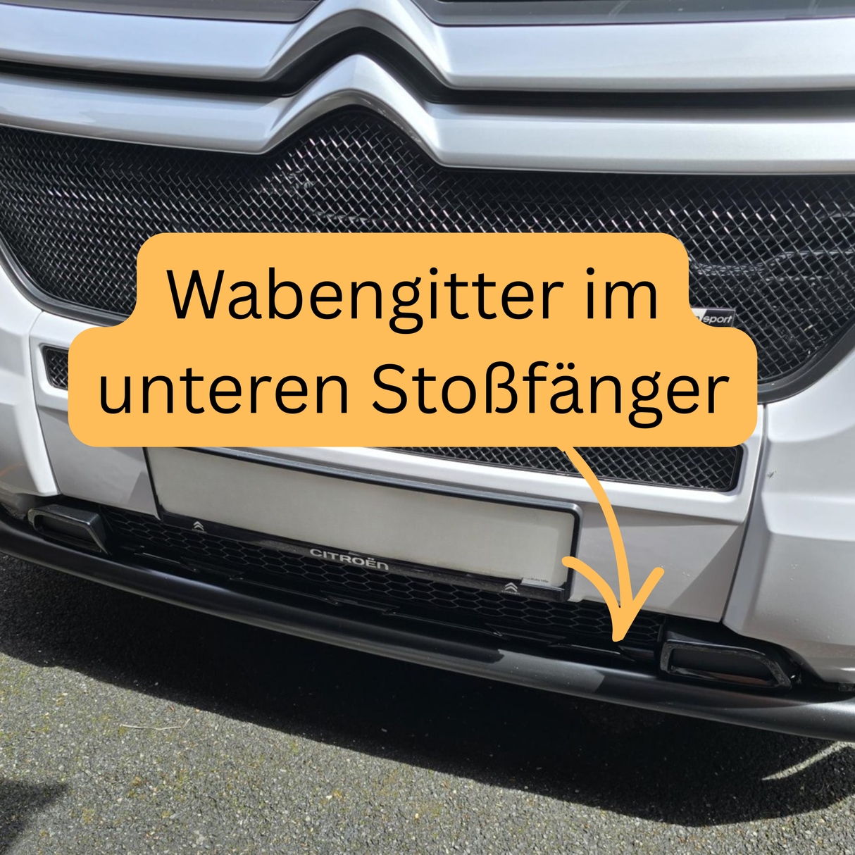 Fiat Ducato unterer Stoßstangen-Waben-Kühlergrill - Glänzend Schwarz