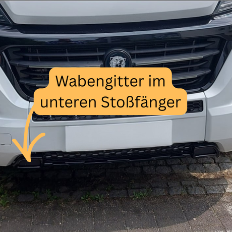 Peugeot Boxer unterer Stoßstangen-Waben-Kühlergrill - Glänzend Schwarz