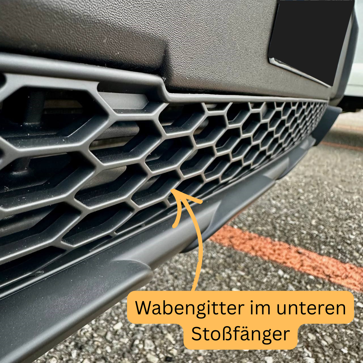 Fiat Ducato unterer Stoßstangen-Waben-Kühlergrill - Matt Schwarz