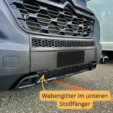 Fiat Ducato unterer Stoßstangen-Waben-Kühlergrill - Matt Schwarz