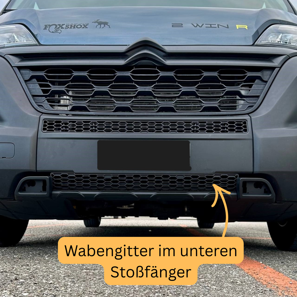 Fiat Ducato unterer Stoßstangen-Waben-Kühlergrill - Matt Schwarz