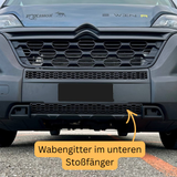 Peugeot Boxer unterer Stoßstangen-Waben-Kühlergrill - Matt Schwarz
