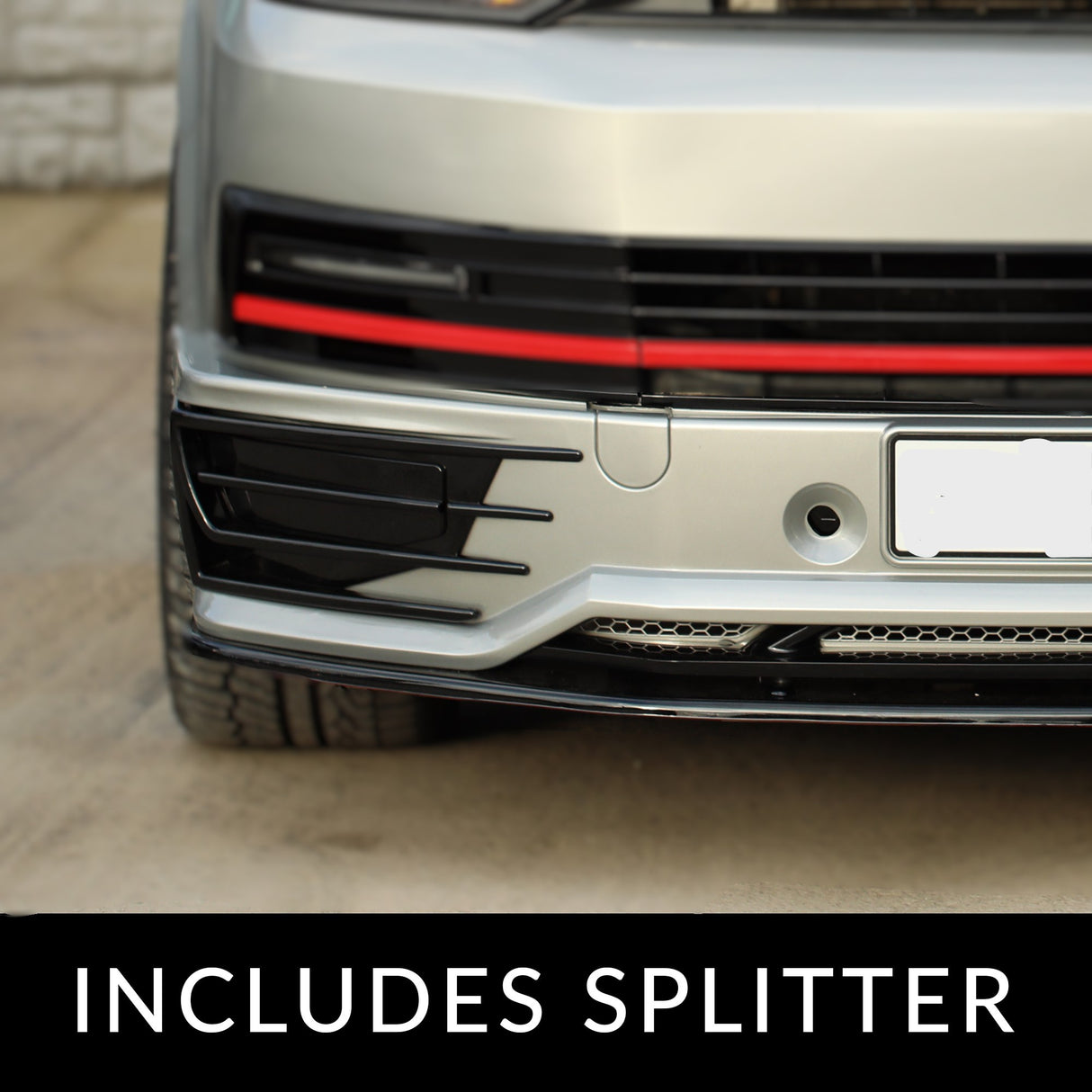 VW T6 Transporter Frontschürze im Sportline-Stil Spoiler + Splitter lackiert und bereit zum Einbau.