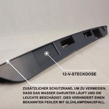 Griffleiste Kennzeichenbeleuchtung - Version Flügeltüren - für VW T5 - T5.1 - Schwarz - Van-X