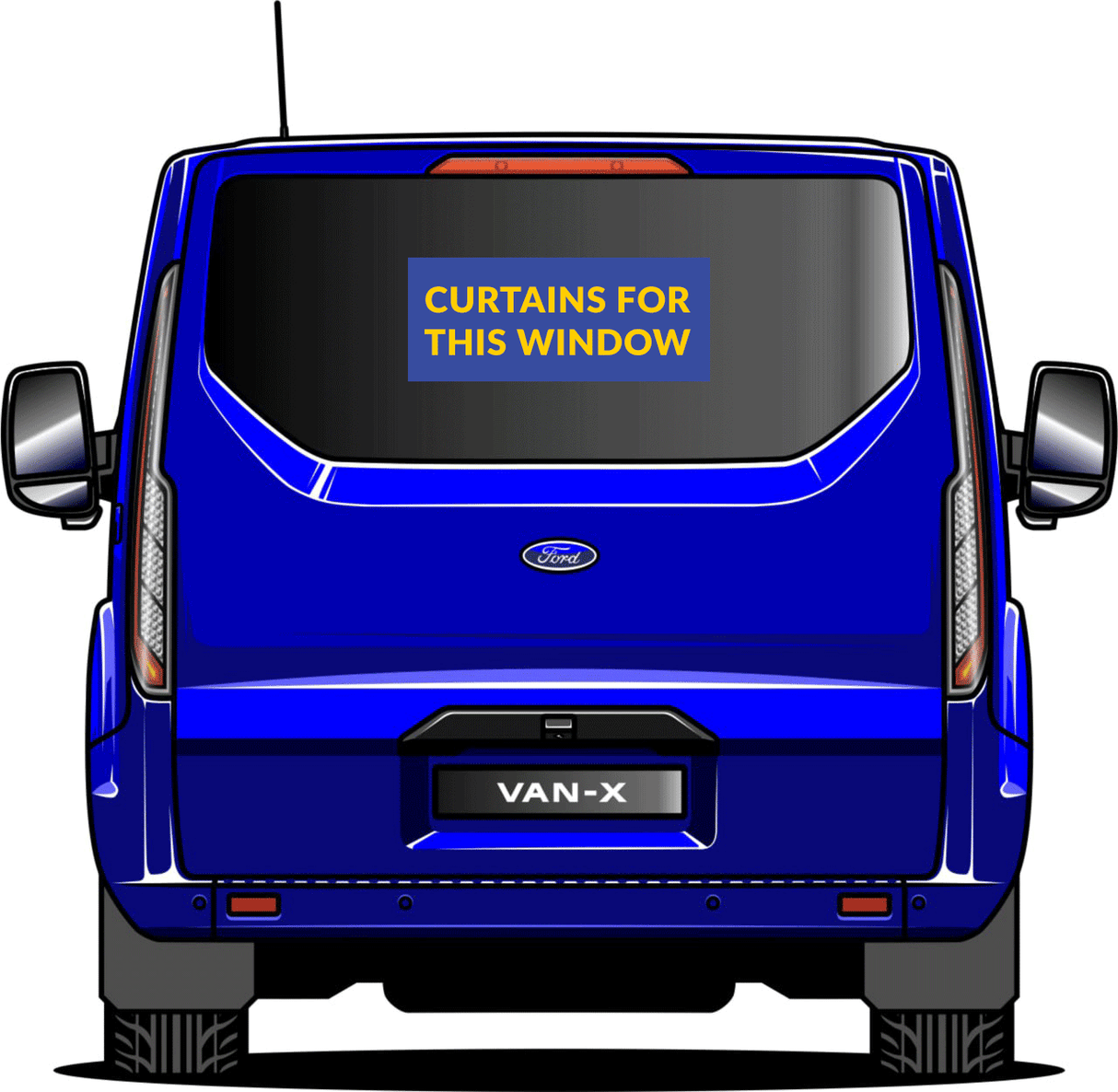 Für Premium-Fenstervorhänge Ford Transit Custom - Schwarz/Schwarz - ERSTELLEN SIE IHR EIGENES BUNDLE! Van-X