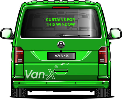 VW T6.1 Transporter Van Conversion Premium Vorhänge Van-X - Schwarz/Grau